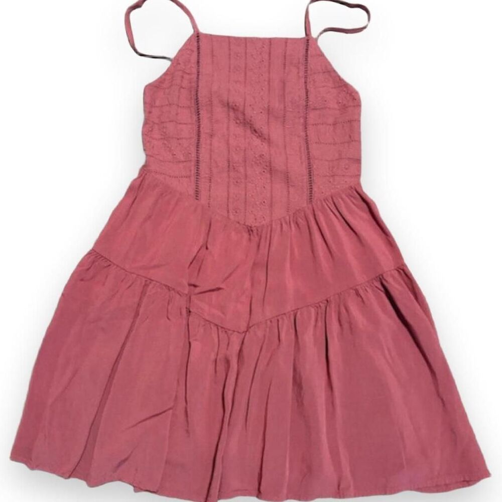 Wild Fable Dusty Rose Smocked Babydoll Dress Pockets S